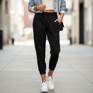 James Perse Standard French terry cotton blend jogger pant black Large/3